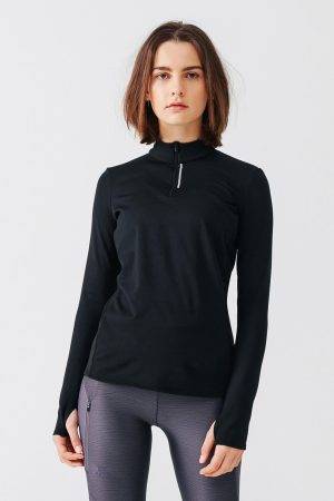 Women's 100 Long-Sleeved Half-Zip Running T-shirt