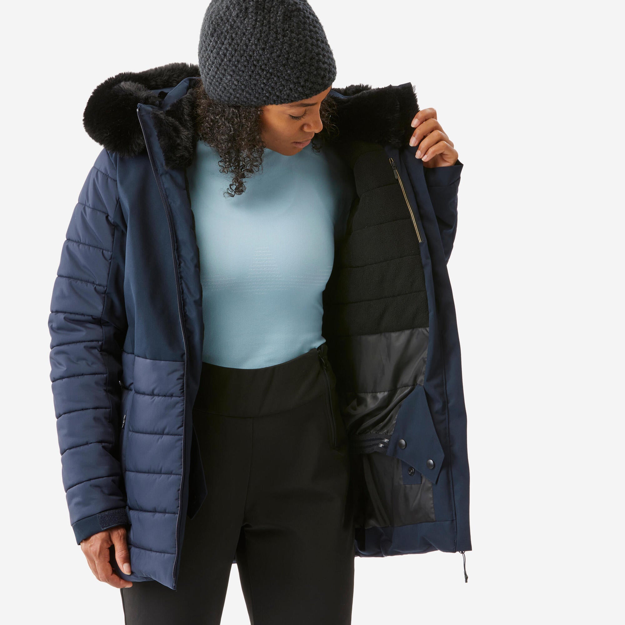 Wedze Women's 100 Mid-Length Warm Ski Jacket - Image 12