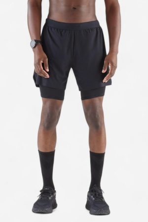 Kiprun Men's Run 500 2-in-1 Compression Running Shorts